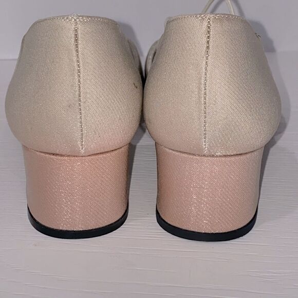 Stuart Weitzman Tubex Oyster Sparkle Lame Rhinestone Trim Shoes Size 8 - Picture 6 of 15